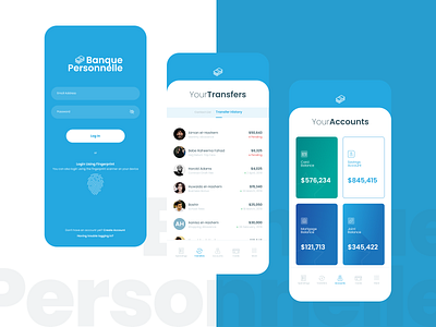 Personal Finance App bank cards fingerprint login money money app money transfer personal finance