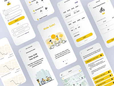 eCycle - Electric Rental Bike App Case Study app bike ui