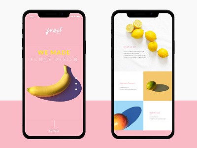 2018 FRUIT DESIGN design graphic phone pink ui ux visual web