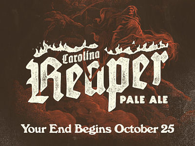 Reaper Pale Ale beer blackletter pepper poster spicy