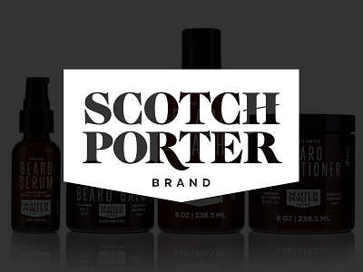 Scotch Porter badge beard brand logo shield type