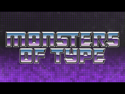 Monsters of Type 80s 80s lettering purple transformers type