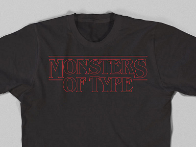 Monster Things Shirt horror lettering parody red sci fi shirt stranger things type