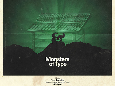 Monsters of Type — Rosemary's Baby green horror meetup poster type typography