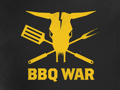 BBQ War bbq logo mustard skull