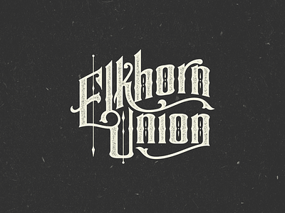 Elkhorn Union custom lettering logo pointy type victorian
