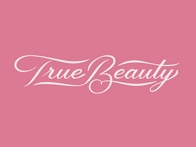 True Beauty beauty custom lettering pink script
