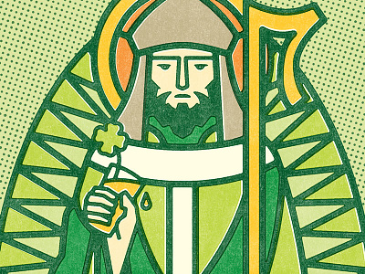 St Patrick Illustration beer green holiday st patrick stained glass