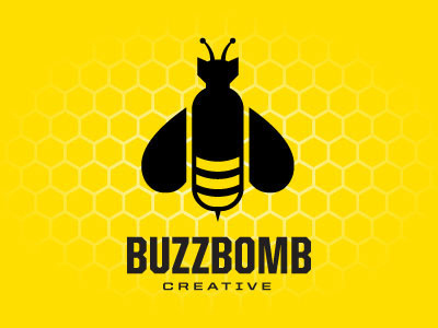 Buzzbomb Creative Logo bee bomb logo yellow