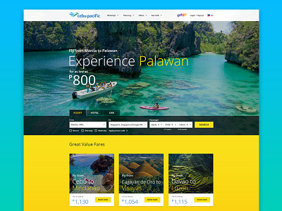 Cebu Pacific Website Redesign airline website cebu pacific landing page