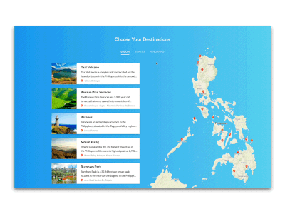 Philippines Tourism Website Hover and Expand Destination interaction philippines principle sketch tourism
