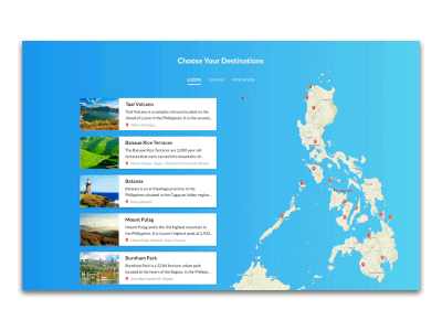 Philippines Tourism Website Hover and Expand Destination