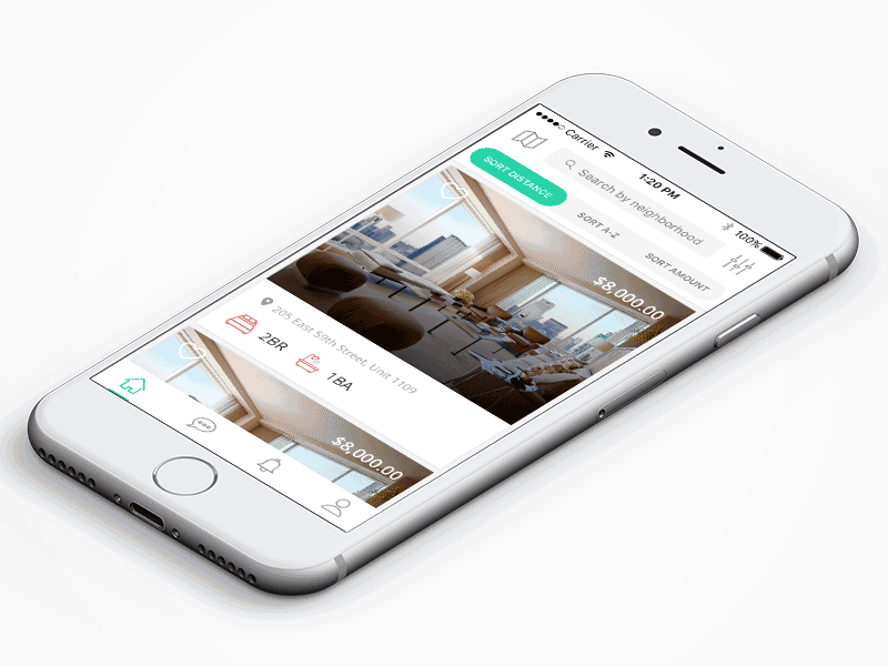 Scrolling transition on listing and information page animation ios principle real estate