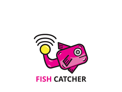 FISH CATCHER Logo Design branding cartoon design fish fisherman fishing flat illustration illustrator logo vector