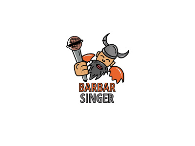 BARBAR SINGER mascot Logo design barbarian branding design icon illustration illustrator logo sing singer song vector