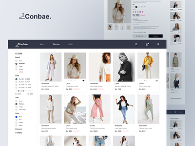 Conbae - Fashion e-commerce ecommerce inspiration online shopping ui web