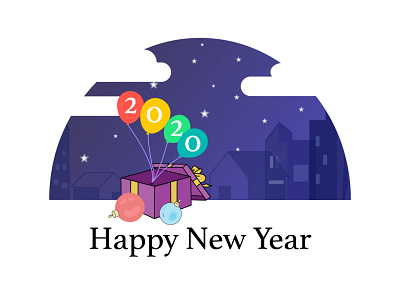 Happy New Year 2020 2020 trend design gift box happy new year illustraion illustration art new year newbie secondshot visual design welcome