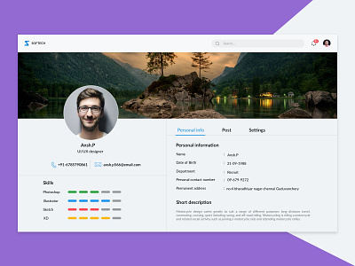 Web_ProfilePage 2020 trend minimalistic profile page ui visual design xd design