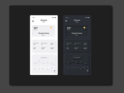 Weather App | IOS | Neumorphism app branding dark dark theme design ios light light theme mobile mobile app mobile ui neumorphic design neumorphism ui ux weather weather app