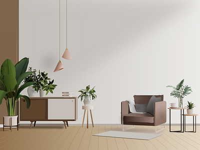 Modern Minimalist Interior architecture design digital art drawing graphic design home illustraion indoor interior leaf living room minimal minimalist modern negative space plants sofa style table vector