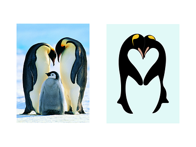 Penguin Love animal design animals antarctica black branding design graphic design ice icon illustration logo love minimalist new penguin popular simple trendy vector