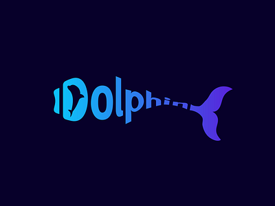 Dolphin art artwork branding creative logo d logo design dolphin fish gradient graphic design icon illustration letter logo love negative space print typography vector webdesign