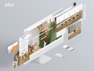 Ebo Website cat logo design sketch app ui ui ux design web design