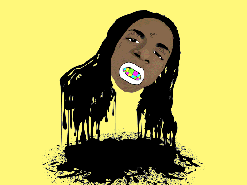 Lil Wayne & the Amazing Technicolor Grill [GIF] anim animation celebrity character gif illustration people portrait vector