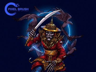 Undead Warrior4 burmese character characterdesign comic art concept art illustration myanmar skeleton skull warrior