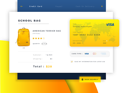 Credit card checkout page