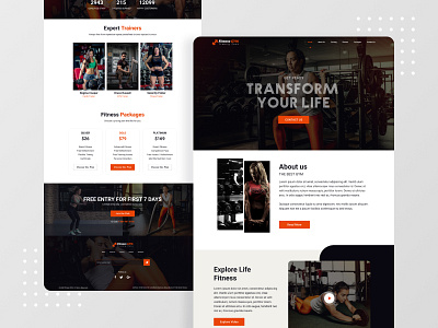 GYM Fitness Landing Page design ui web