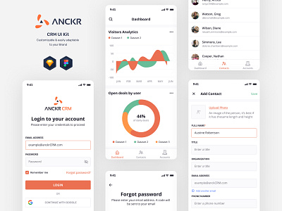 Mobile CRM UI Kit app design ui