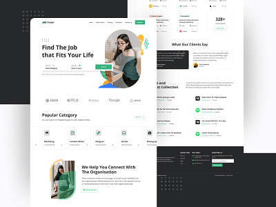 Find Job Landing page app design ui web