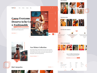 Fashion Landing Page 😊 design typography ux vector web