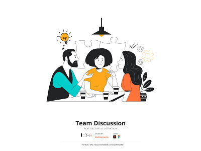 Team Discussion illustration branding design illustration vector web