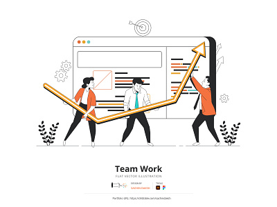 Team Work Flat illustration branding design illustration vector web