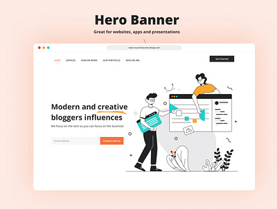 Illustration (Hero Banner) design illustration ui web
