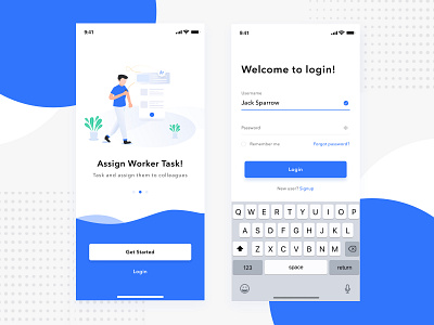 Onboarding app design ui