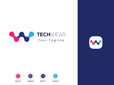 TECHWEAR app branding icon logo vector