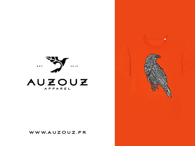 Azouz Apparel animal apparel brand branding cajva crow design emblem identity leaf leaf logo mark wear