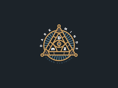 Dark Minds Urban Clothing brand branding cajva dark dmz emblem eye identity illuminati logo mark minds piramid