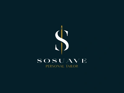 Sosuave Personal Tailor Logo Design brand branding cajva croitor elegant fashion identity logo mark needle s sosuave suave tailor