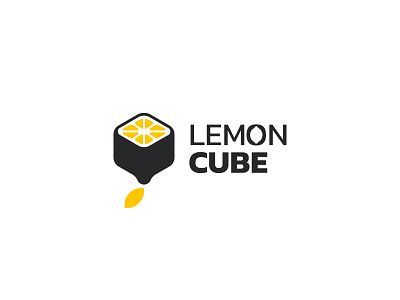 Lemon Cube Logo brand branding cajva cube design emblem identity lemon cube lemon logo lemonade logo mark