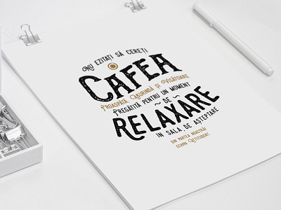 Relaxing coffee calligraphy coffee font poster relax tipography type