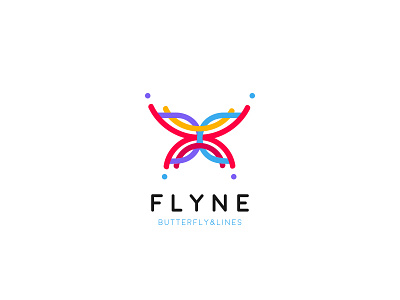 Butterfly And Lines abstract butterfly cajva colorful fly line logo mark wings