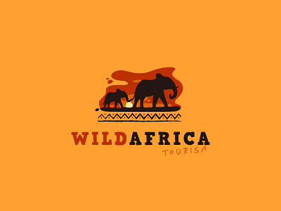 Wildafrica Tourism africa art elephant illustration logo mark sunset tourism visitafrica warm wild