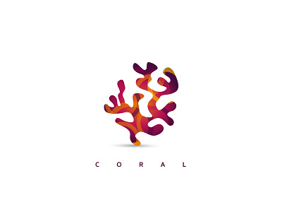 Coral Logo cajva colorful coral emblem life logo marine mark minmal water