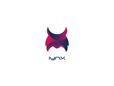 Lynx abstract brand cajva emblem identity logo lynx mark purple shape