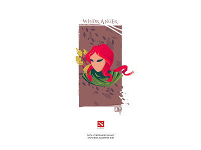 Windranger Dota2 Character Illustration Cajva cajva caricature dota dota2 game illustration illustrator vector windranger