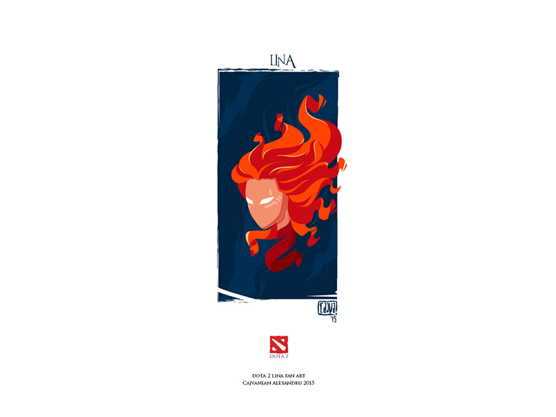 Lina Dota2 Character Illustration Cajva By Cajvanean